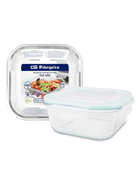 Orbegozo TUC Serie - Recipientes de Vidrio Cuadrados para Cocina Resistente a Altas Temperaturas y Caidas Hermeticos y Aptos par