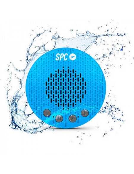 SPC Splash 2 Altavoz Bluetooth para Ducha 5W - Ventosa de Sujeccion - Microfono Incorporado - Autonomia hasta 4h - Color Azul