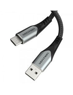 Vention Cable USB 2.0 Macho a MicroUSB Macho 60W 480Mbps - 1.5m - Color Gris