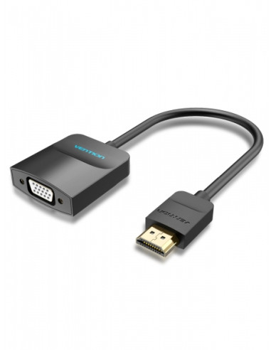 Vention Conversor HDMI Macho a VGA Hembra - 0.15m - Color Negro