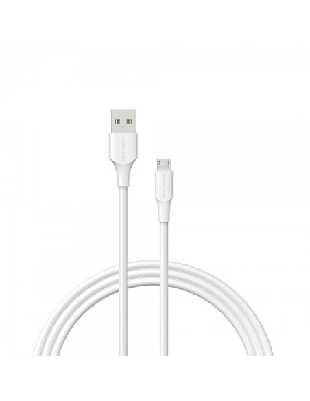 Vention Cable USB 2.0 Macho a MicroUSB Macho - 1.5m - 3A - 60W - 480Mbps - Color Blanco