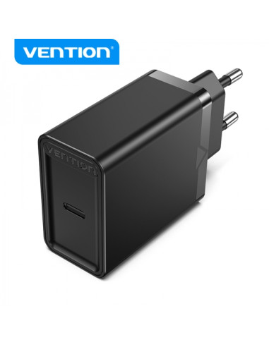 Vention Cargador de Pared USB-C 3A PD20W - Carga rapida - Color Negro