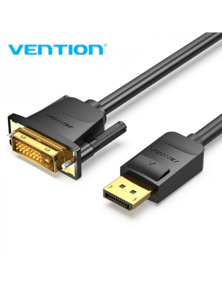 Vention Cable Conversor Displayport Macho a DVI Macho - 1m - Color Negro