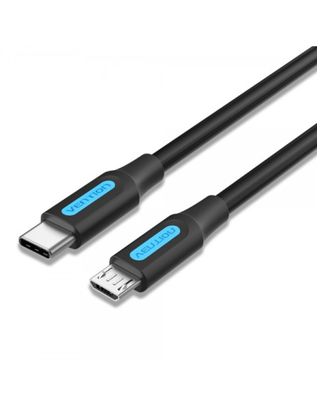 Vention Cable USB-C Macho a MicroUSB Macho - 0.5m - 2A 10W 480Mbps - Color Negro