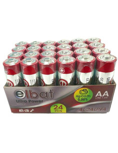 Elbat Pack 24 Pcs Pilas Alcalinas LR6/AA - Color Varios