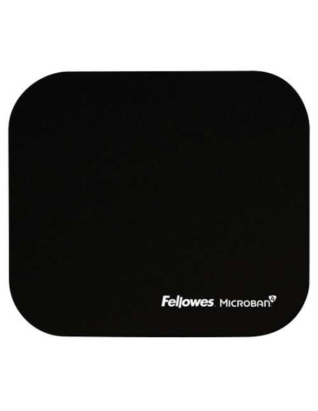 Fellowes Alfombrilla para Raton con Microban - Proteccion Antibacteriana - Base de Goma - 23.2x19.9cm - Color Negro