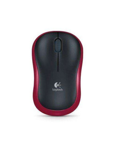 Logitech M185 Raton Inalambrico 1000dpi - 3 Botones - Uso Ambidiestro - Color Negro/Rojo