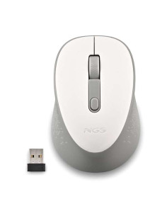 NGS Dew White Raton Inalambrico USB 1600dpi - 3 Botones - Uso Diestro - Color Blanco/Gris