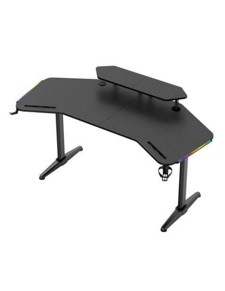 Muvip Mesa Gaming PRO1500 XL Fibra Carbono - Luz RGB Sound
