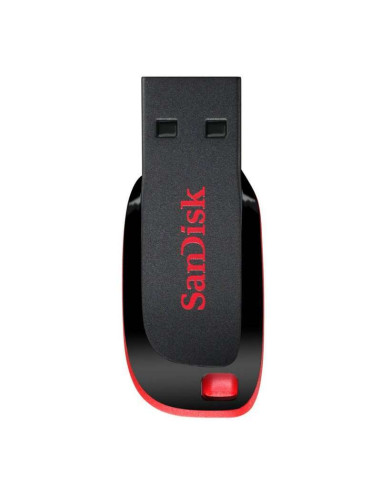 Sandisk Cruzer Blade Memoria USB 2.0 32GB - Ultra Compacta - Color Negro/Rojo (Pendrive)