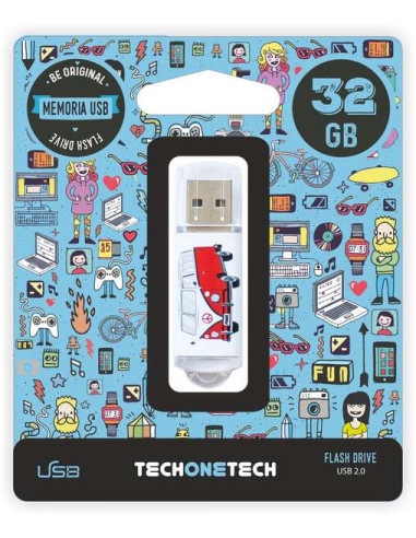 TechOneTech Camper Van Van Memoria USB 2.0 32GB (Pendrive)