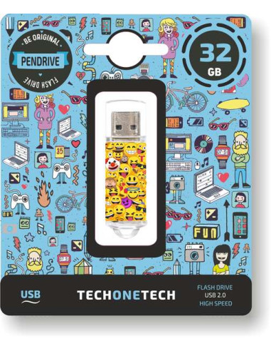 TechOneTech Emojis Memoria USB 2.0 32GB (Pendrive)