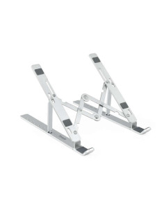 Tooq Soporte para Portatil hasta 15"" - 7 Niveles de Altura - Plegable - Base Antideslizante - Peso Max 5kg - Color Plata