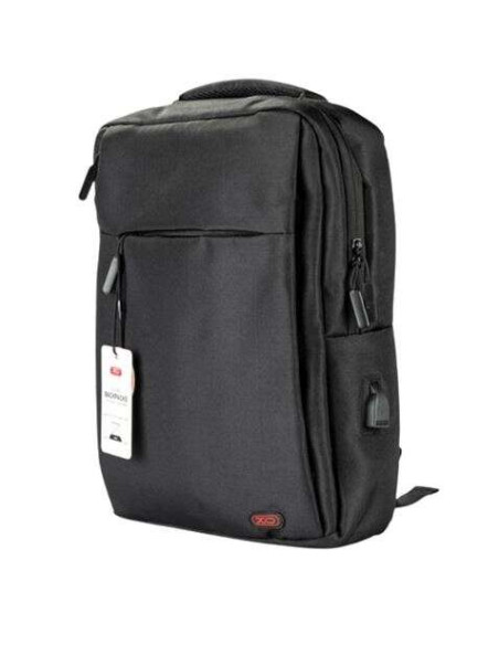 XO Mochila para Portatil - hasta 15.6" - Impermeable y Resistente - Carga Rapida USB - Diseño Ergonomico - Color Negro