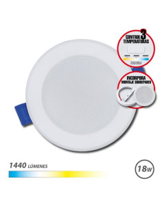 Elbat Downlight Circular 18W - 1440Lm - Selector 3 Temperaturas+Sobrepared - Color Blanco
