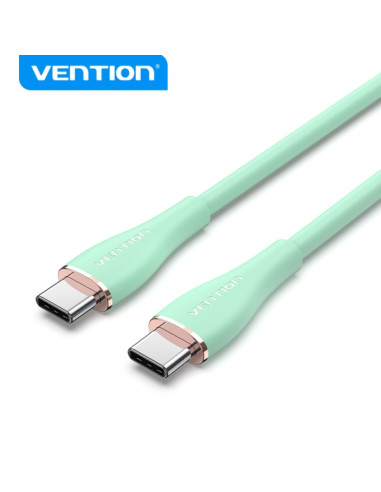 Vention Cable USB-C Macho a USB-C Macho - 2m - Verde Silicona - 5A 100W 480Mbps