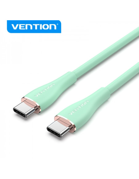 Vention Cable USB-C Macho a USB-C Macho - 2m - Verde Silicona - 5A 100W 480Mbps