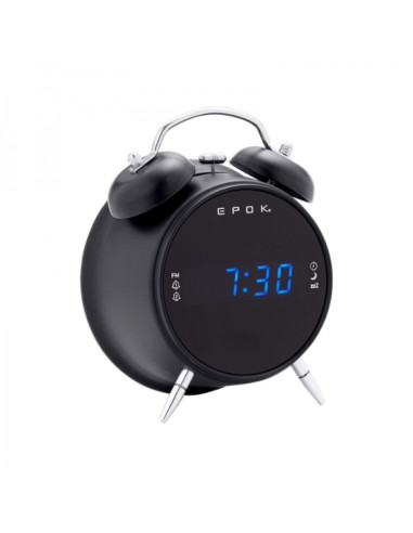 Bigben Epok Despertador Radiofonico Retro - Radio FM con Pantalla LED - Despertador por Radio o Zumbador - Funciones de Siesta y