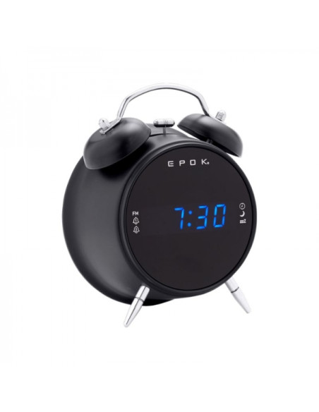 Bigben Epok Despertador Radiofonico Retro - Radio FM con Pantalla LED - Despertador por Radio o Zumbador - Funciones de Siesta y