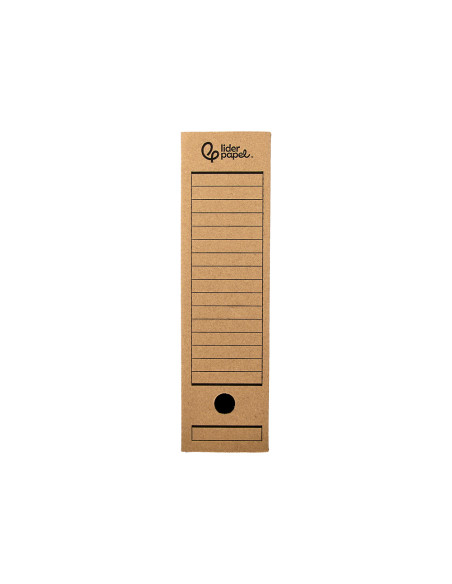 Caja archivo definitivo liderpapel din a4 carton reciclado 325g/m2 lomo 82 mm kraft 325x82x250 mm