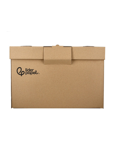 Cajon contenedor liderpapel carton manual para 3 cajas archivo def. folio / 3 archivadores a-z 387x333x260mm