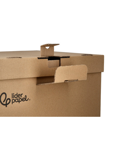 Cajon contenedor liderpapel carton manual para 3 cajas archivo def. folio / 3 archivadores a-z 387x333x260mm