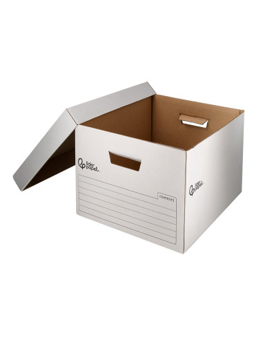 Cajon contenedor liderpapel carton automatico para 3 cajasarchivo def. folio / 4 archivadores a-z 387x333x260mm