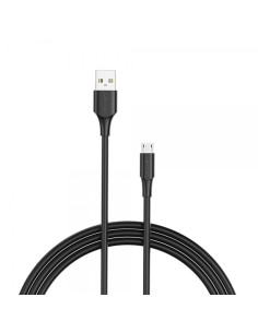 Vention Cable USB 2.0 Macho a MicroUSB Macho - 1.5m - 3A - 60W - 480Mbps - Color Negro