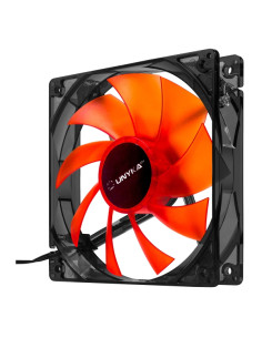 Unykach Ventilador 120mm con LED Rojo - Velocidad Max. 1200rpm - Color Rojo/Negro