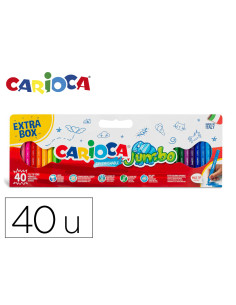 Rotulador carioca jumbo punta gruesa caja de 40 unidades colores surtidos