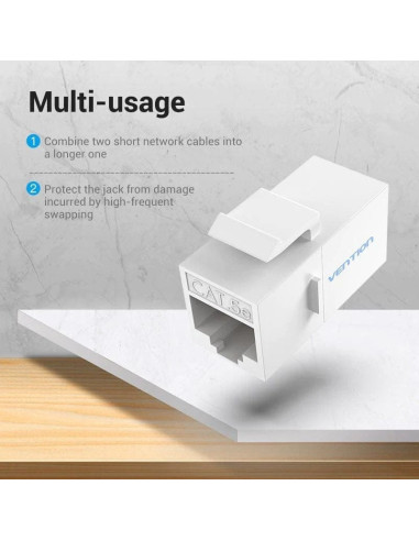 Conector RJ45 Vention VDD-B10-W Cat5e UTP/ 5 uds/ Blanco