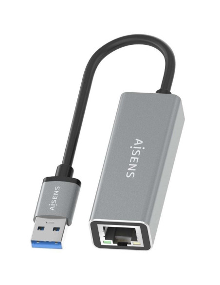 Adaptador USB 3.0 Aisens A106-0897/ USB Macho - RJ45 Hembra/ 15cm/ Gris