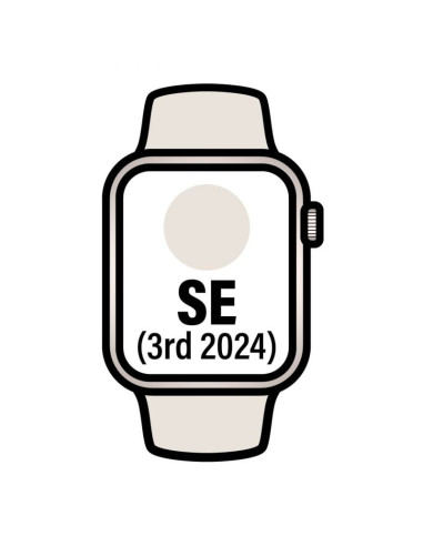 Apple Watch SE 3rd V2/ GPS/ Cellular/ 40mm/ Caja de Aluminio Blanco Estrella/ Correa Deportiva Blanco Estrella M/L