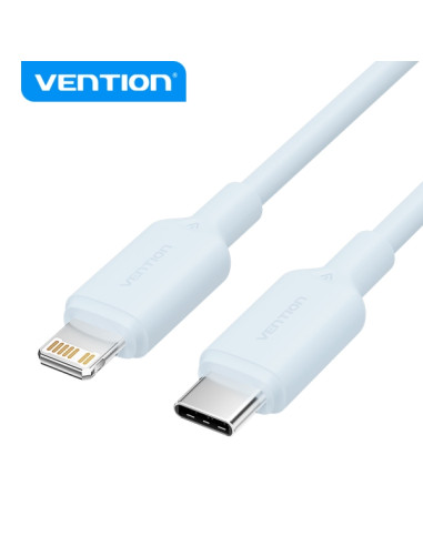 Vention LAKSH Cable USB 2.0 Tipo-C a Lightning - 27W - 480Mbps - Niquelado - Color Azul