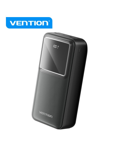 Vention Powerbank de Energia - 30000mAh - Carga Rapida 22.5W - USB-C/USB-A - Pantalla LED - Color Negro