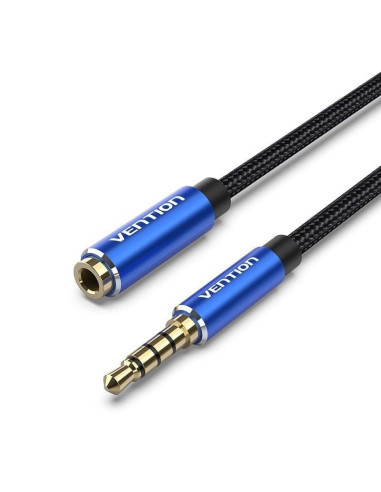 Cable Estéreo Vention BHCLD/ Jack 3.5 Macho - Jack 3.5 Hembra/ 50cm/ Azul