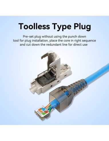 Conector RJ45 IDIH0/ Cat.6A FTP/ Sin Herramientas