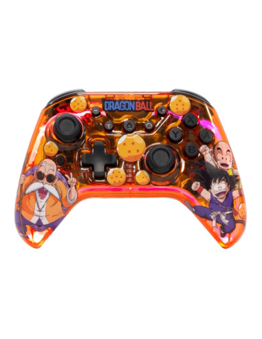 FR-TEC Dragon Ball Z Kame Mando/Gamepad Bluetooth para PC, Nintendo Switch - Translucido con Iluminacion