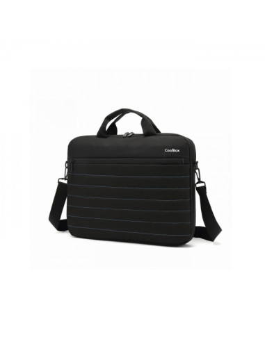 Coolbox BAG15-1n Maletin para Portatil 15.6" - Acolchado Interior - 2 Compartimentos y Bolsillo Exterior - Color Negro