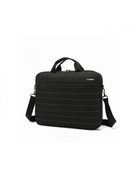 Coolbox BAG15-1n Maletin para Portatil 15.6" - Acolchado Interior - 2 Compartimentos y Bolsillo Exterior - Color Negro