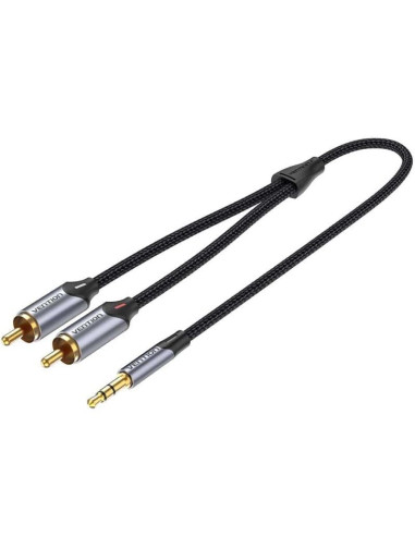 Cable Audio Vention BCNBL/ 2x RCA Macho - Jack 3.5 Macho/ 10m/ Gris