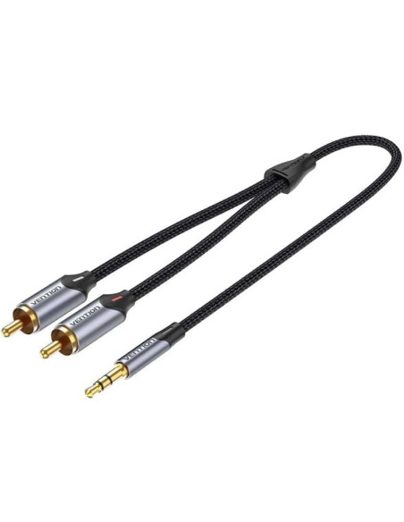 Cable Audio Vention BCNBL/ 2x RCA Macho - Jack 3.5 Macho/ 10m/ Gris