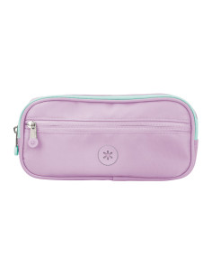 Estuche portatodo antartik 3 compartimentos compañero de mochila color morado 100 x 60 x 220 mm