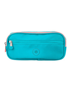 Estuche portatodo antartik 3 compartimentos compañero de mochila color azul turquesa 100 x 60 x 220 mm