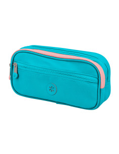 Estuche portatodo antartik 3 compartimentos compañero de mochila color azul turquesa 100 x 60 x 220 mm 2