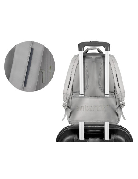Mochila antartik multibolsillo 19l compartimento para portatil y tablet color gris 450 x 160 x 300 mm