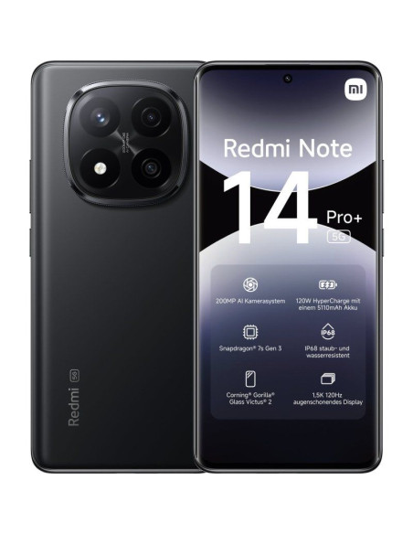 Smartphone Xiaomi Redmi Note 14 Pro+ 8GB/ 256GB/ "/ 5G/ Negro