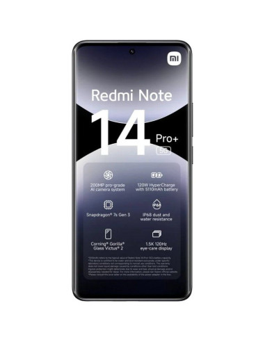 Smartphone Xiaomi Redmi Note 14 Pro+ 8GB/ 256GB/ "/ 5G/ Negro