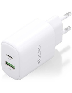 Cargador GaN de Pared Aisens A110-0909/ 1xUSB Tipo-C/ 1xUSB/ 20W/ Blanco 2