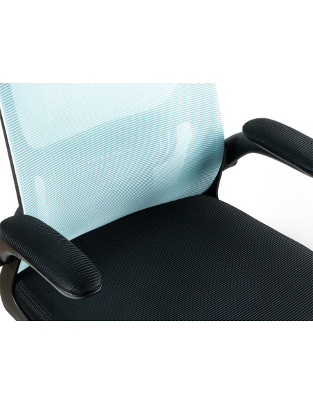 Silla q-connect oficina alba malla base metalica alt max 1110 anc 610 prof 580 ruedas premium color negro azul